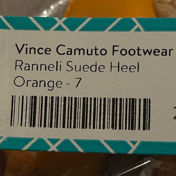 Vince Camuto Ranneli Leather Raffia Block Heel Espadrille Orange Women's 7M NWOB - Picture 11 of 11